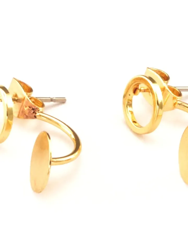 Circle EAR JACKETS, Tiny Gold Open Circle Studs, Dainty Geometric Ear Jackets, Simple Earrings For Women, Modern Ear Jacket, Dainty Jewels