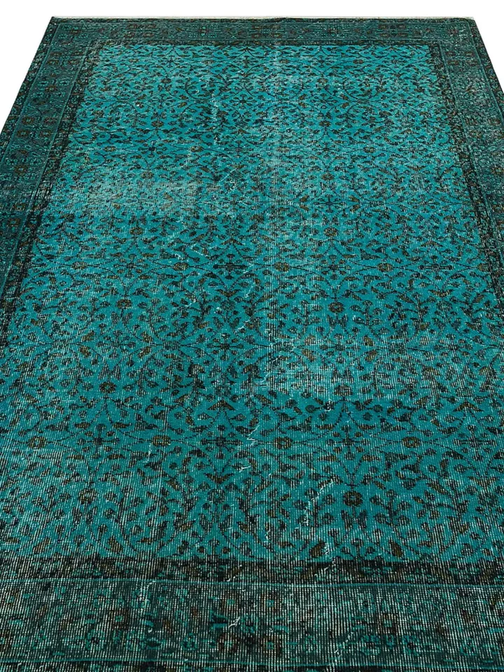 Bohemian Bliss: Hand-Woven Blue Turkish Rug for Your Living Room
