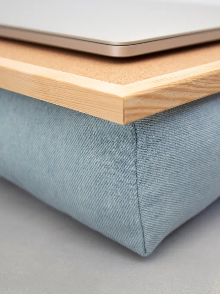 Laptop Table For Bed, Cushion Lap Desk, Laptop Tray With Pillow, Wooden Lap tray, Pillow Laptop Desk, Bed Table Tray, Computer Desk