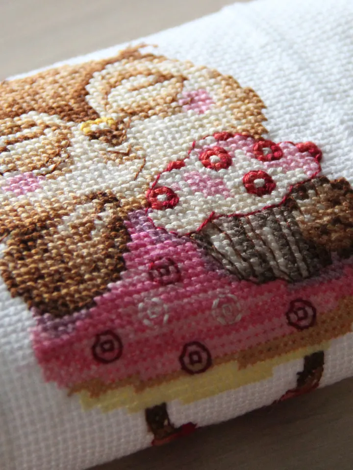 Cross stitch picture. Owl framed artwork