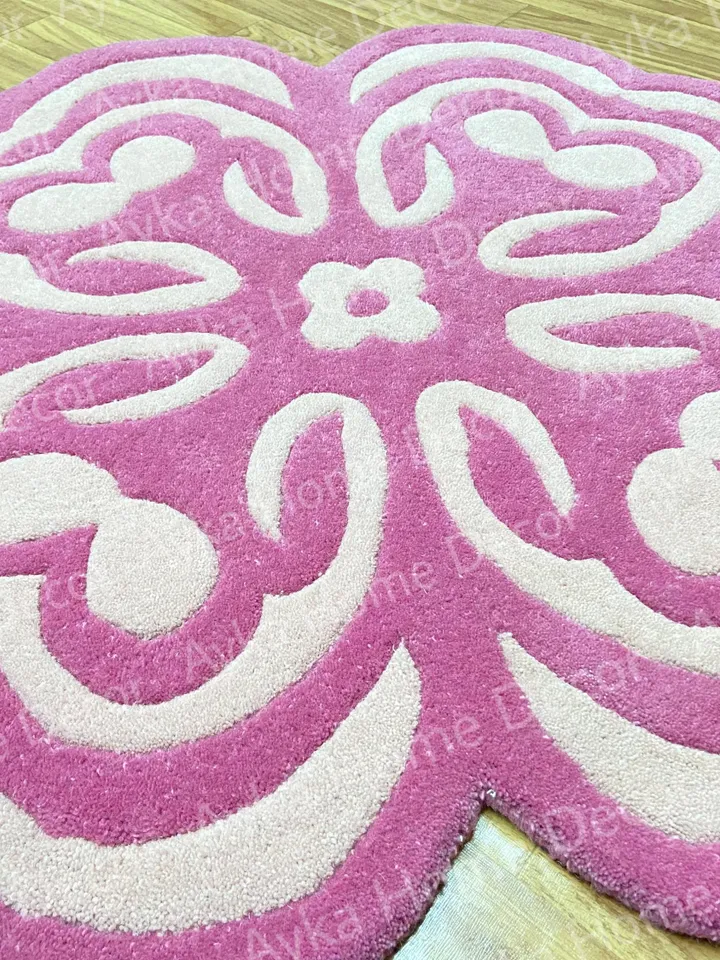 Whito Stip Woolen Handmade Area Rug For Hall Kitchen Living Room Bed Room Bath Room Dining Room Kids Room Carpet / Christmas Gift / Rugs