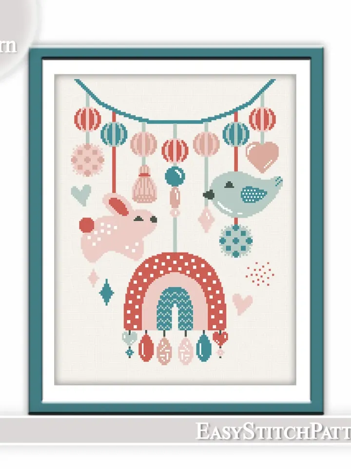 Baby Cross Stitch Pattern. Animal Cross Stitch. Nursery Cross Stitch.