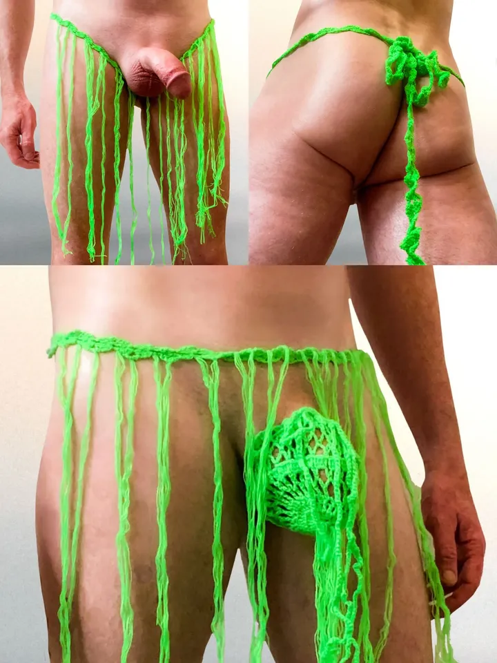 Kokutur Jock. Penis sleeve. Crochet member sock.