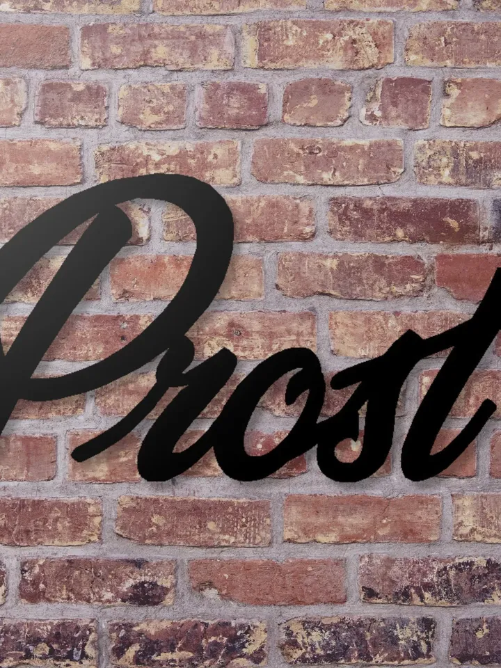 Prost Sign, Metal Word Sign, Restaurant Decor, Bar sign, Brewery Sign, Garage Bar Sign, Prost Home Bar sign