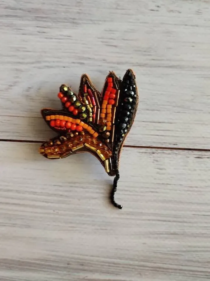 Embroided flower brooch embroidered beaded flower brooch embroidered jewelry Embroidered pins embroidered accessories