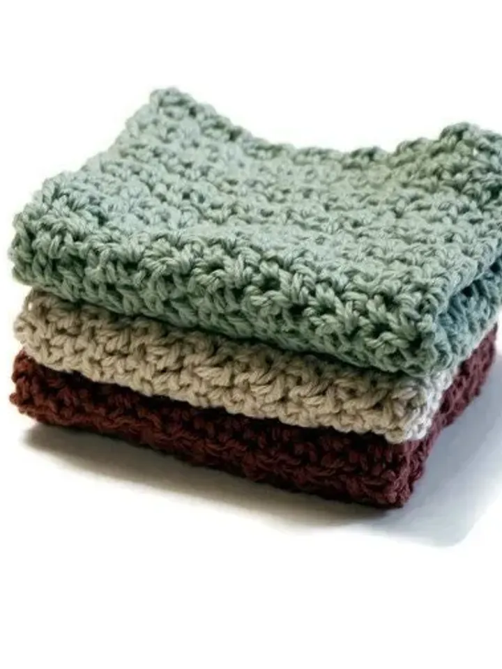 Crochet Washcloth Set, Dishrags for Wedding Gifts, New Home Décor, Bridal Shower Gift Ideas, Gifts for Her, Mother's Day Items, Set of Three