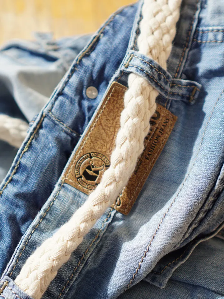 Blue jeans ,old denim bag sack . Upcycling
