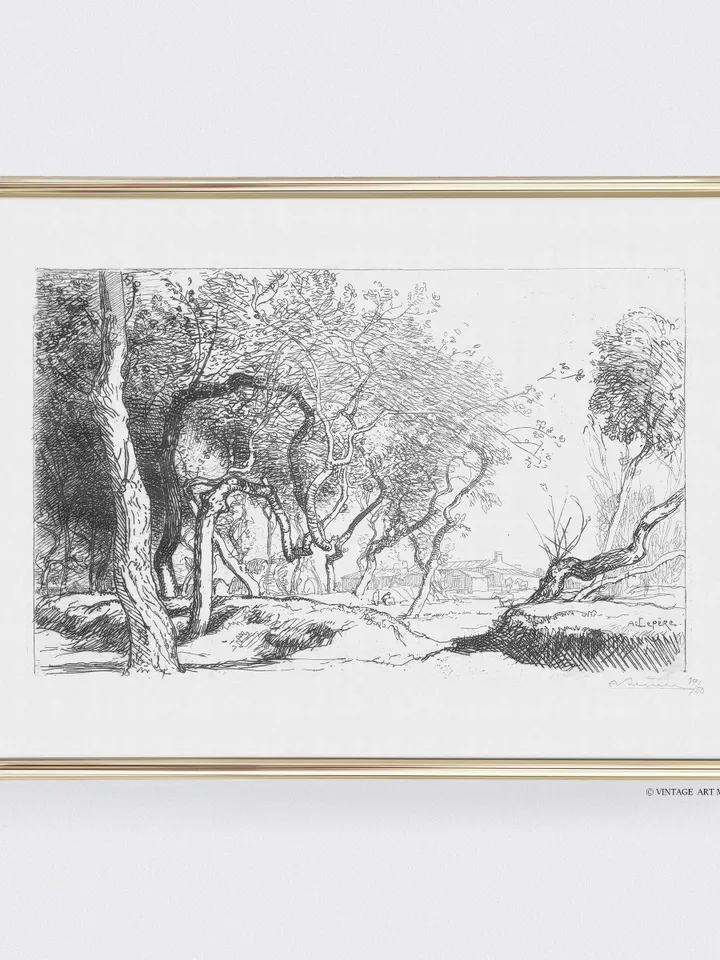 Twisted Tree Vintage Sketch Art Print, Landscape Drawing, Printable Artwork, Wall Decor | 189