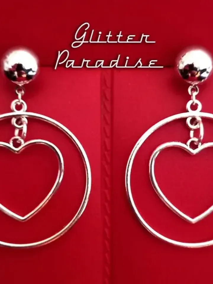 Marilyn Love Hoops - Earrings - Heart Jewelry - Be My Valentine - I Love U - Romantic - Valentine's Jewelry Gift - Love - Glitter Paradise®