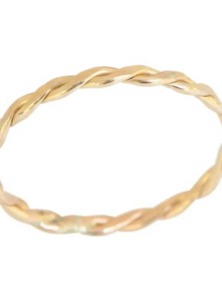 Gold Toe Ring, 14K Gold Filled braid toe ring, Simple dainty Minimalist toe ring for women, stacking ring, size 2 2.5 3 3.5 4 4.5 5 5.5 6