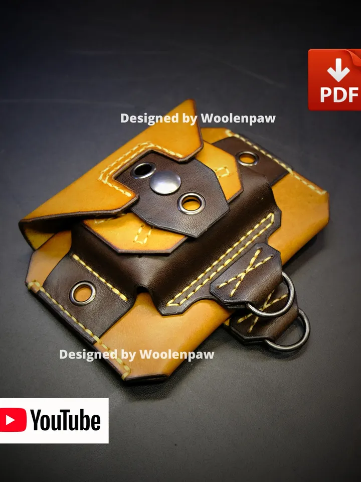 Leather pattern - EDC belt wallet / passport - wallet pattern. EDC27