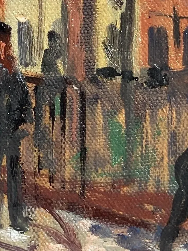 Original East Village Cityscape Painting -10th Street/Tompkins Square Park/NYC - 8x12 Oil on Canvas, New York Impressionist Landscape