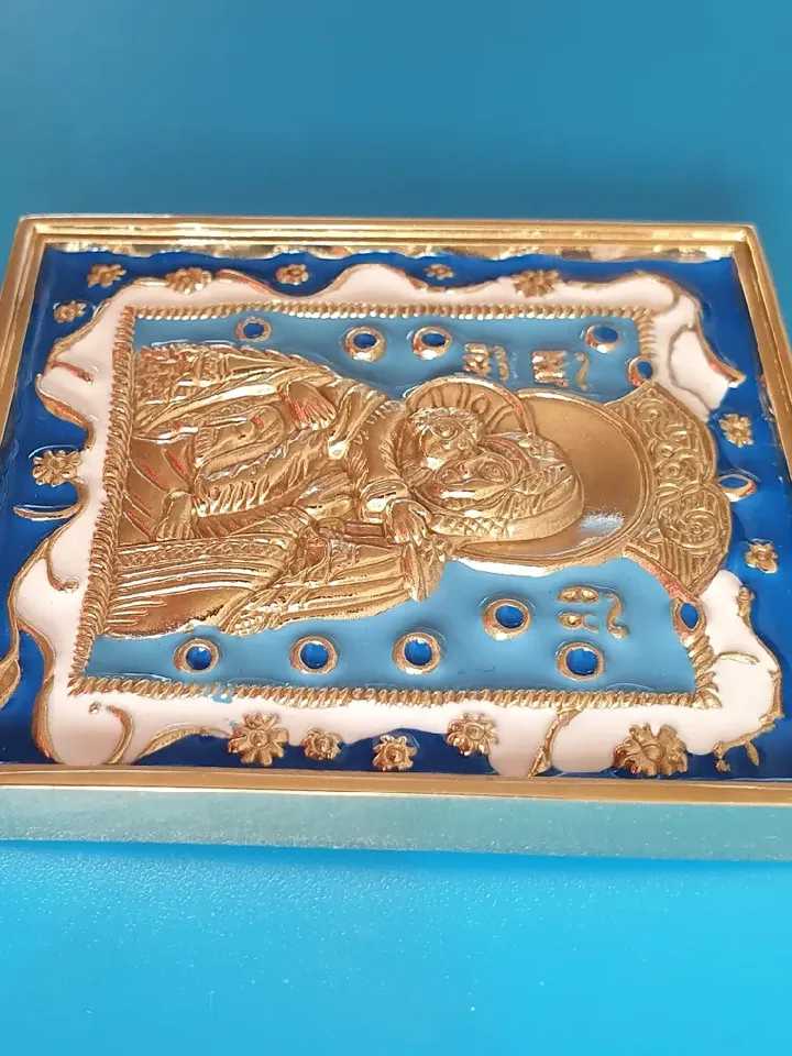 Vladimir icon of the Mother of God | brass icon colorful enamel | copy of an ancien icon 19 c. | Orthodox store