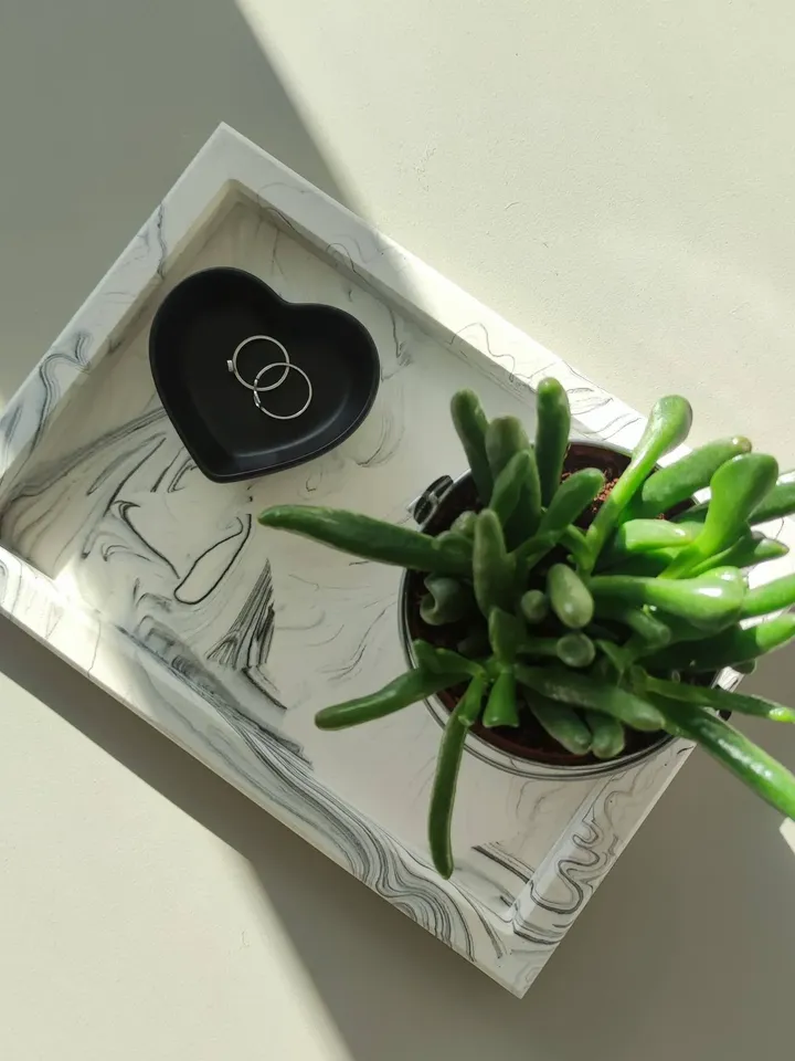 Big rectangular marble tray