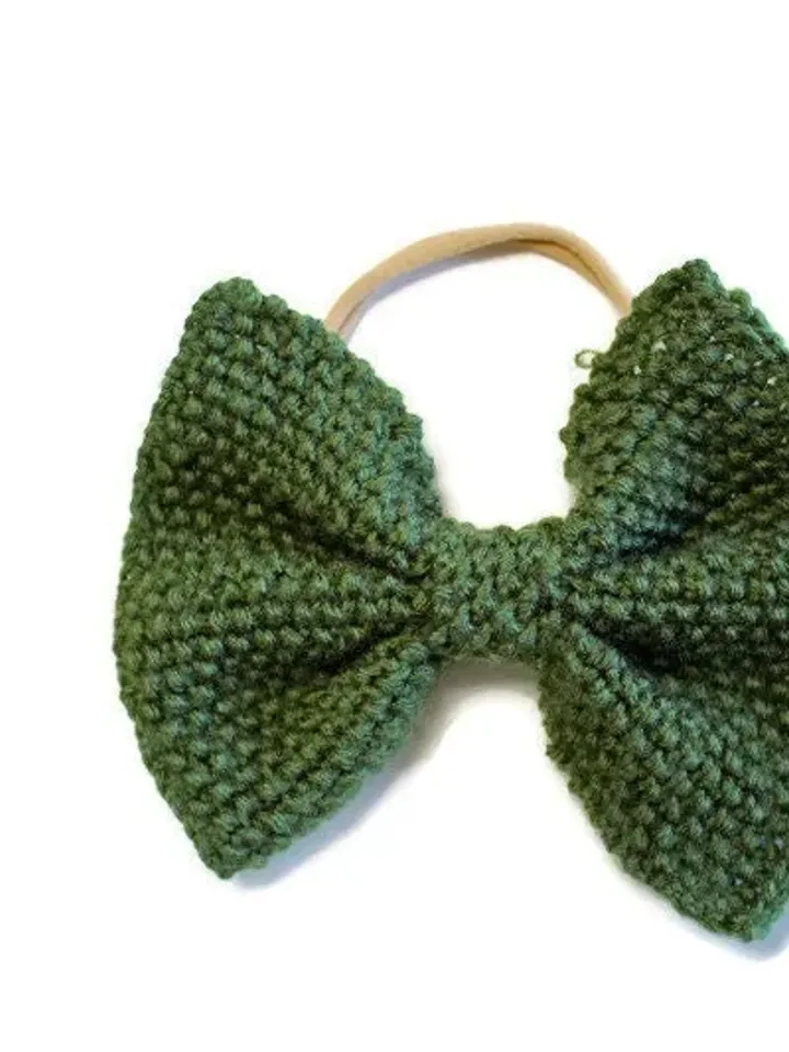 Bullet Fabric Style Yarn Bows, Bows on Nylon Headband or Clip, Hair Bows for Girls, Knotted Clips, Solid Colors, Extra Large Big Hair Bows