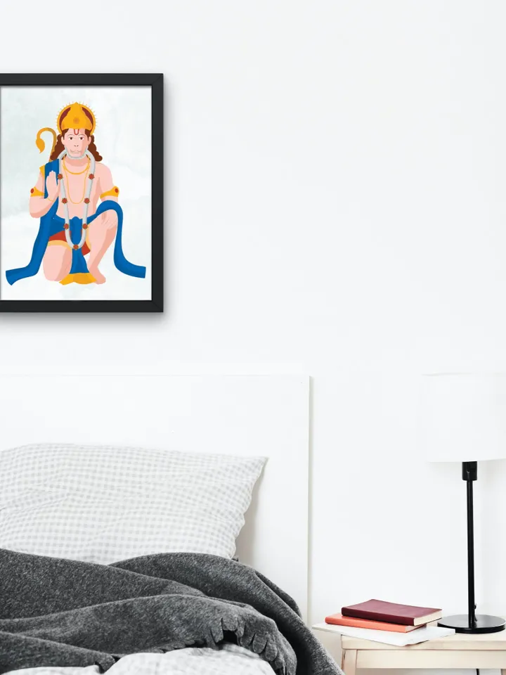 Lord Hanuman Wall Art | Home Decor frames | Office art | Printable mindfulness present for positive energy and self care | Stay focused