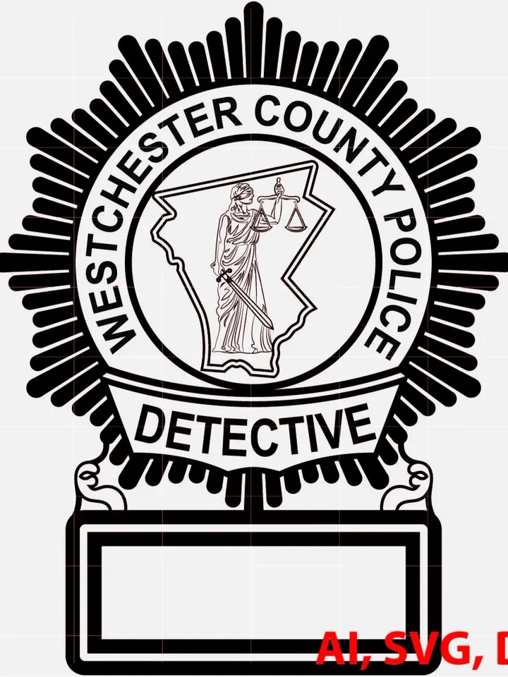 Westchester county Detective Police Badge, Logo, Seal, Custom, Ai, Vector, SVG, DXF, PNG, Digital
