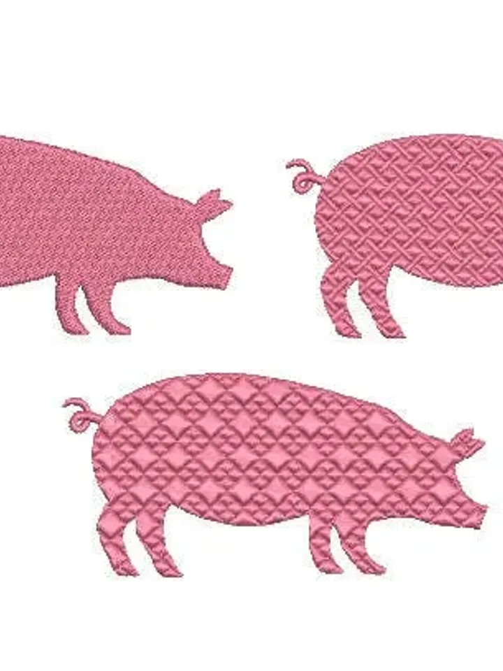 Pig Machine embroidery designs. piggy Farmer animals. Pig Silhouette Embroidery. Farmer animals. Embroidery animals. Instant Download.