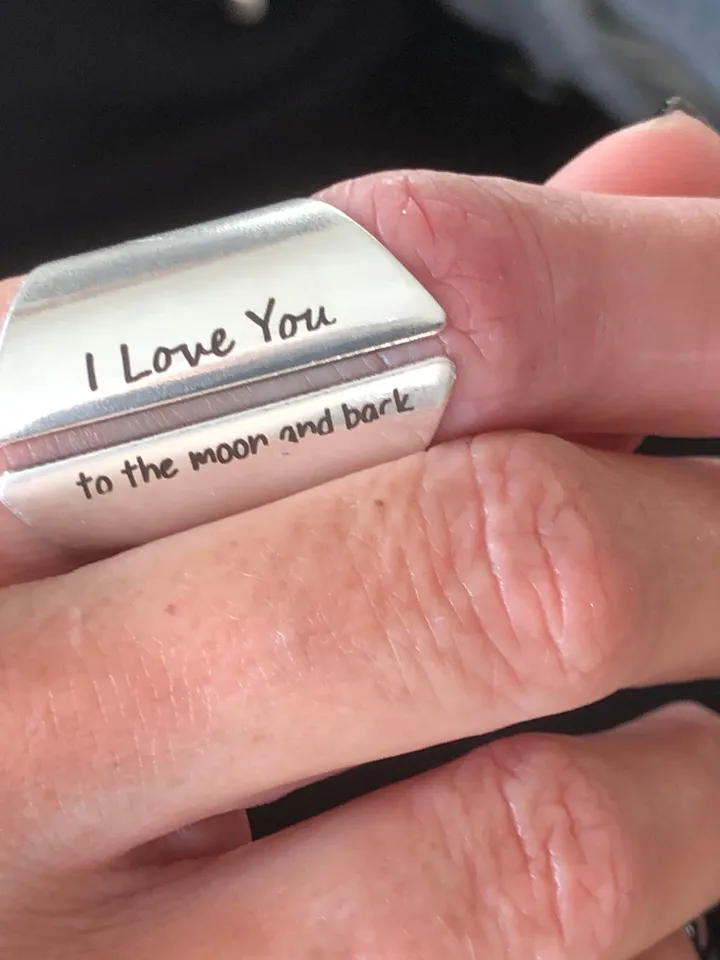 Personalized Thick Band Ring I Love You to the Moon and Back | Custom Engraved Ring | Statement Jewelry Gift for Women / Girlfriend / Wife
