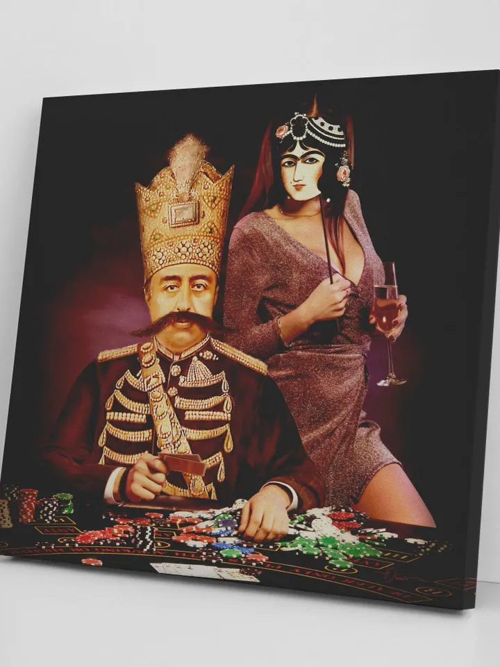 Casino Qajar | Persian Modern Art | Qajar Art | Persian Unique Wall Art | Persian Canvas | Wall Art | Iranian Gift