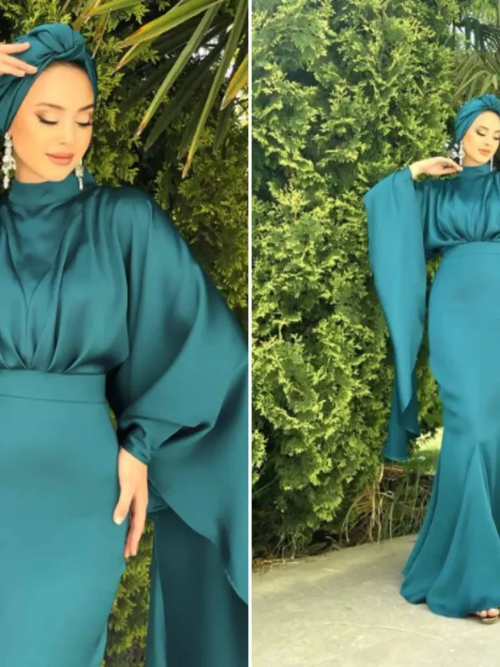 AHUNARE HIJAB - Wedding Dress, Muslim Evening Gown, Nikah, Islamic Wedding, Engagement, Bridesmaid,