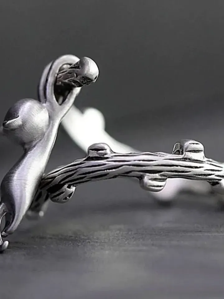 Sterling Silver Cat Fidget Ring, fidget ring, spinner ring, cat ring, cat spinner ring, spinner rings for women, fidget ring women, cat ring