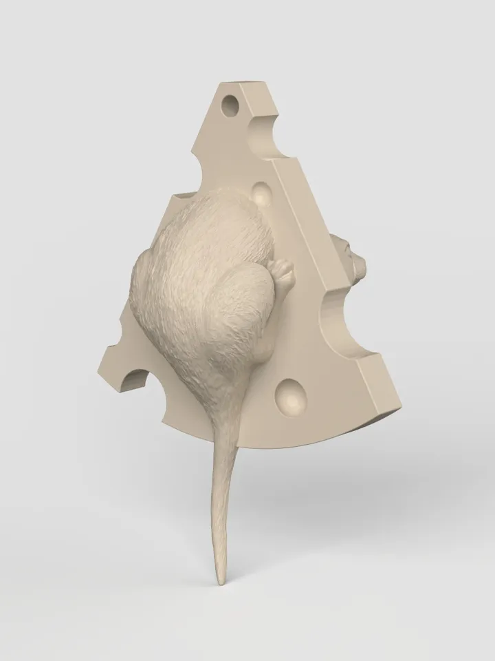3D Model STL CNC Router file 3dprintable Mouse Pendant