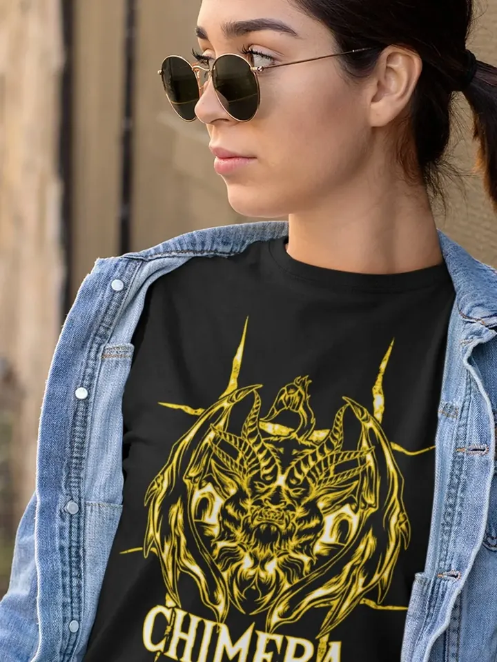 Chimera T-Shirt | Greek Mythology Unisex Tshirt, Lovecraftian Horror Three Headed Monster, Lion Snake Goat Tee, Occult Fashion Top