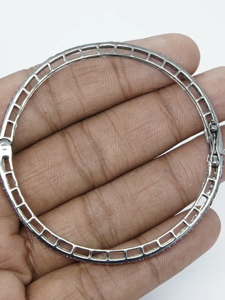 Natural Ruby Bangle, Openable Cuff Bangle, Dainty Bangle, Solid 925 Sterling Silver, Ruby Jewelry, Women Bangle, Cuff Ruby Bangle