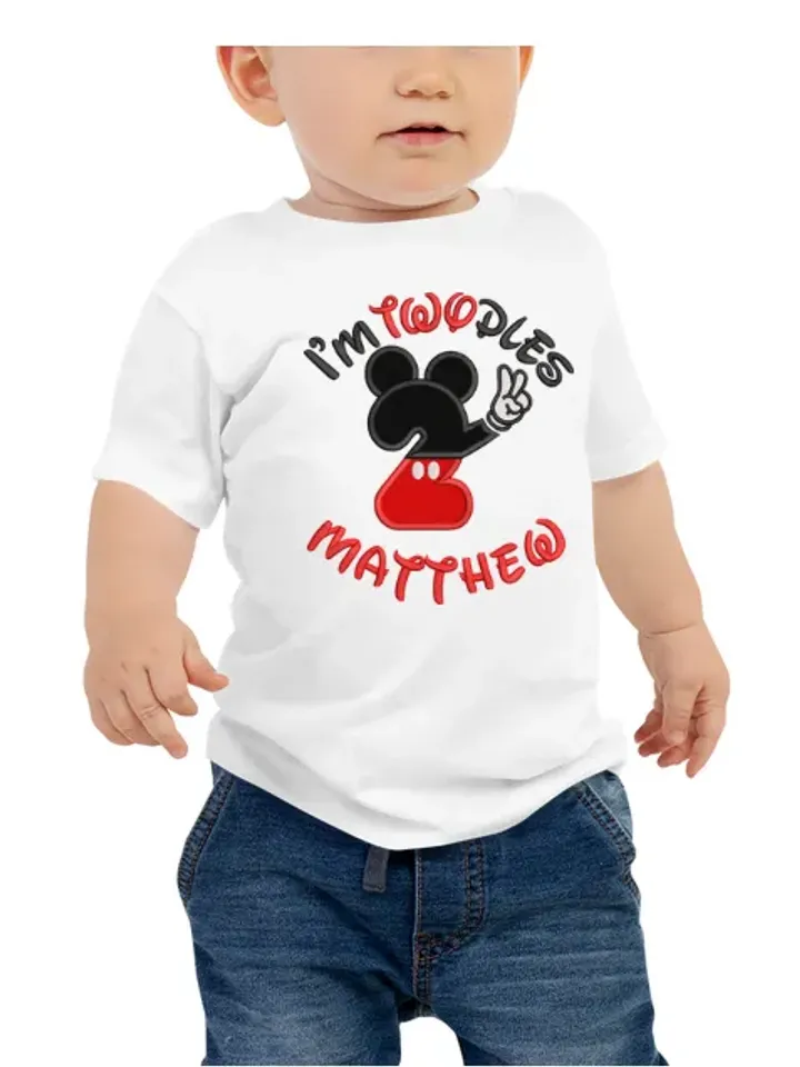 Im twodles Oh twodles Birthday I'm Twodles Mouse Silhouette Second 2nd Birthday Design applique for Machine Embroidery