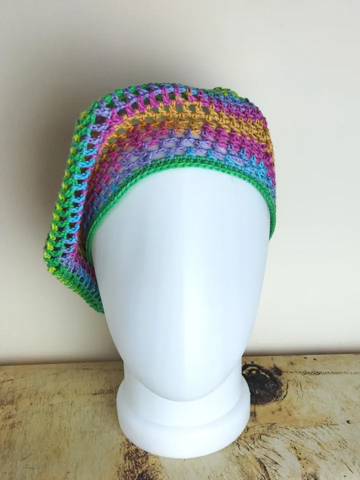 Pastel rainbow beret hat crochet French beret for women Summer hat Lace beret handknit
