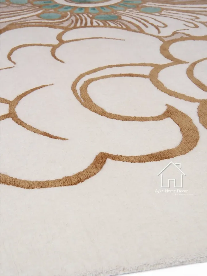 Vally Silky Hand Tufted Erase Pattern Traditional Area Rug Woolen Carpet Large Area Rug Silk & Wool For Customized Size Dm us