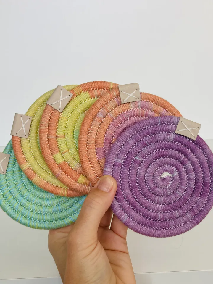 Rainbow coaster set of 5, diameter 4''