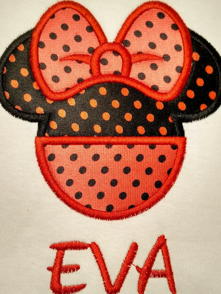 Miss Mouse with red bow Mouse with pink bow s Birthday mouse  design for t-shirts Design applique for Machine Embroidery