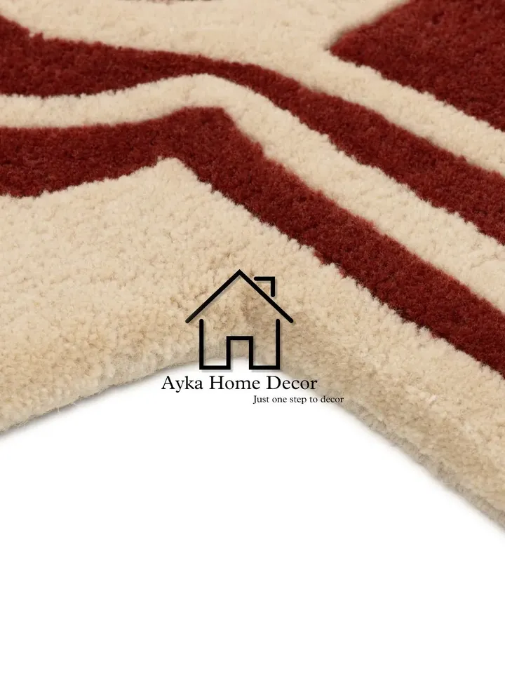 Ayka Stip Woolen Area Rug For Hall Kitchen Living Room Bed Room / Dining Room Kids Room Carpet / Hall Rugs / 4x6 / 5x8 / Christmas Gifts