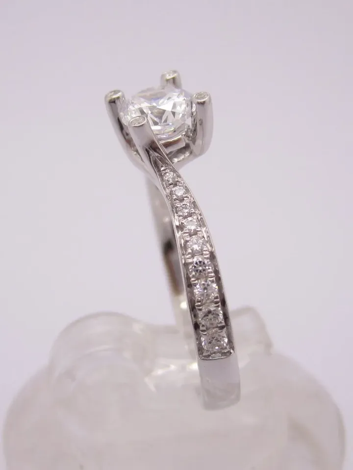 Solid 14K White Gold Round 5MM Fashion Engagement & Wedding Semi Mount Ring/Diamond Ring