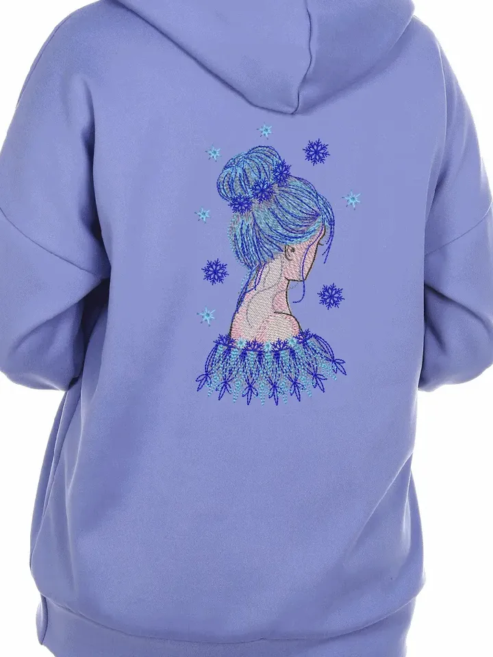 Snow girl-machine embroidery-designs-set-4-size