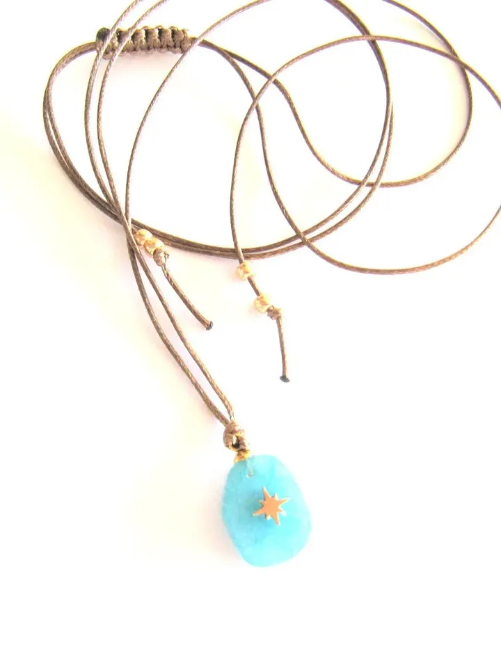 Necklace quartz Pendant in Boho & Chic, Gift for Women, Adjustable Necklace, Gemstone, Natural Stone Necklace, Christmas gift women