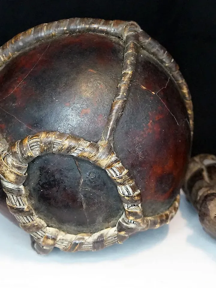 Divination Gourd Tikar Tribal Wood Carved Figure