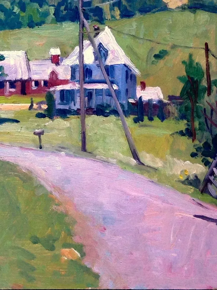 Large Berkshires Landscape Painting - Chenail&#39;s Farm - 18x24 Oil on Panel, Large Plein Air Impressionist Oil Painting, Signed Original
