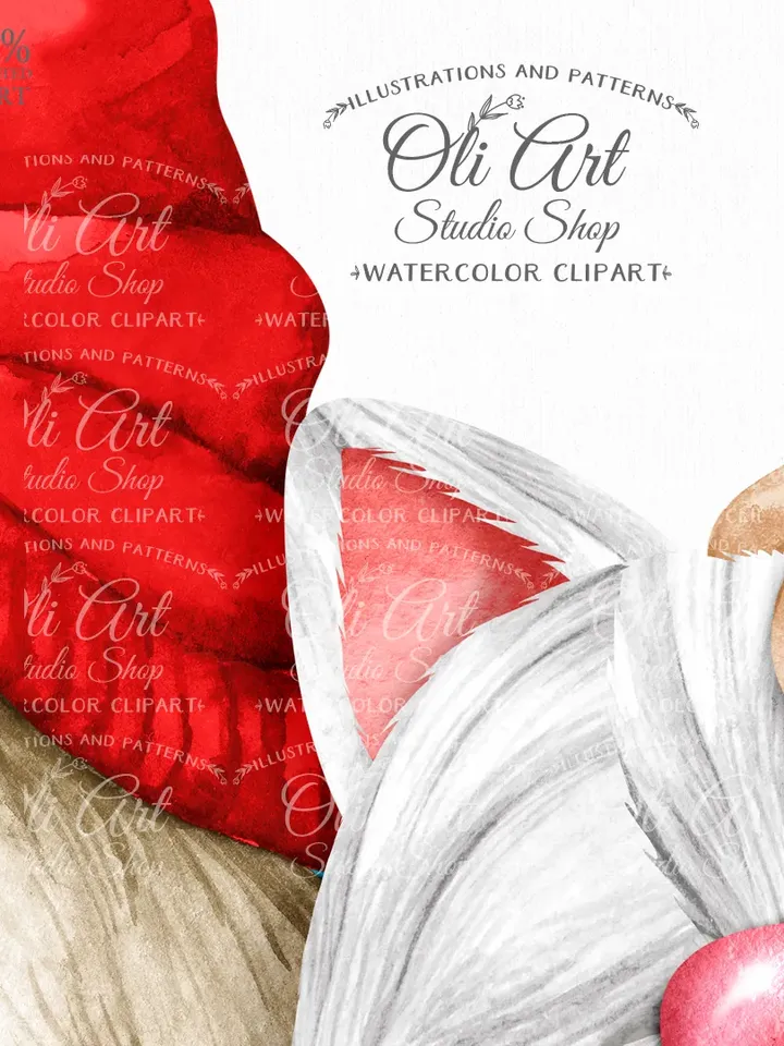 Gnome Walking the Cat Clip Art. Cat Lovers. Cute Characters. Hand Drawn graphics. Digital Download. OliArtStudioShop