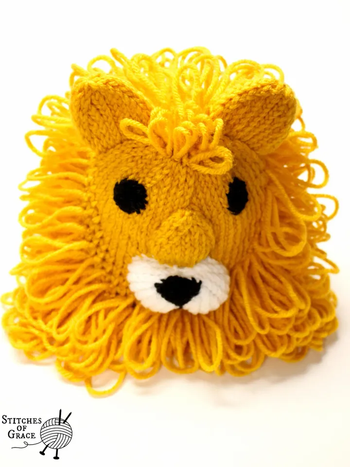 Knit Yarn Lion Hat with Mane, Crochet Animal Hats, Baby's First Photoshoot Prop, Christmas Gift Ideas for Babies, New Baby Hats, Wild Animal