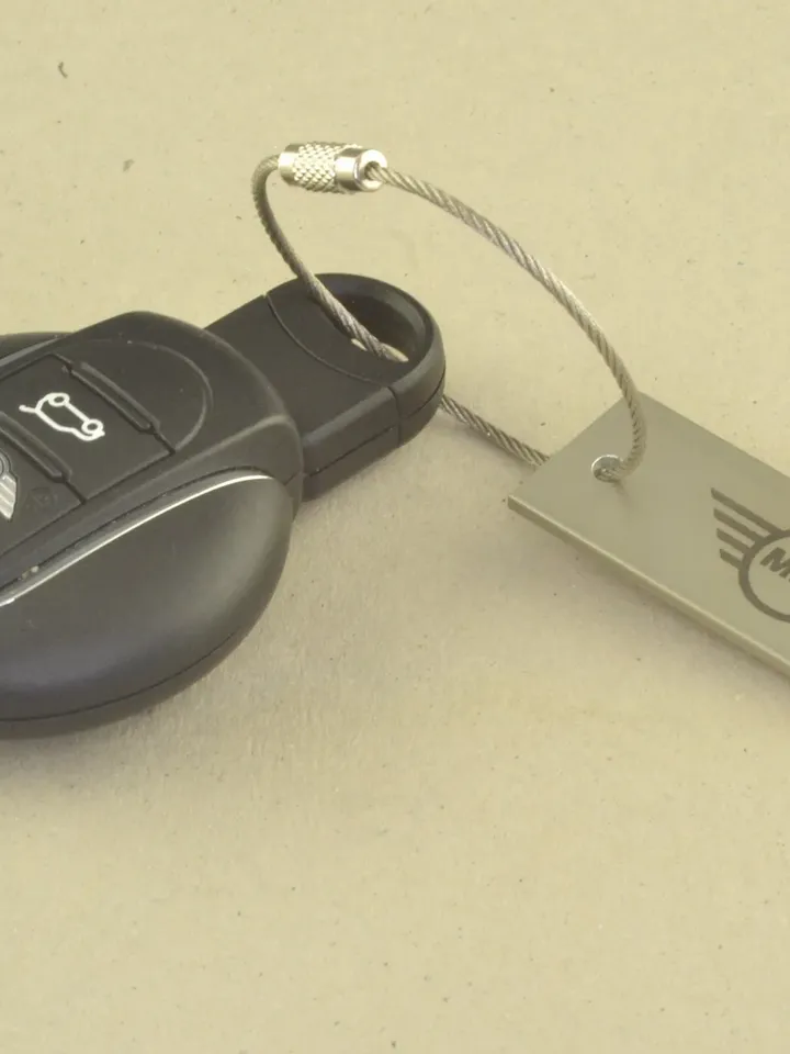 Drive Safe First Car Logo Keychain, New Driver Gift, Key Ring Personalized for Son or Daughter, Auto Logo Mini Cooper Smart VW Audi Dodge