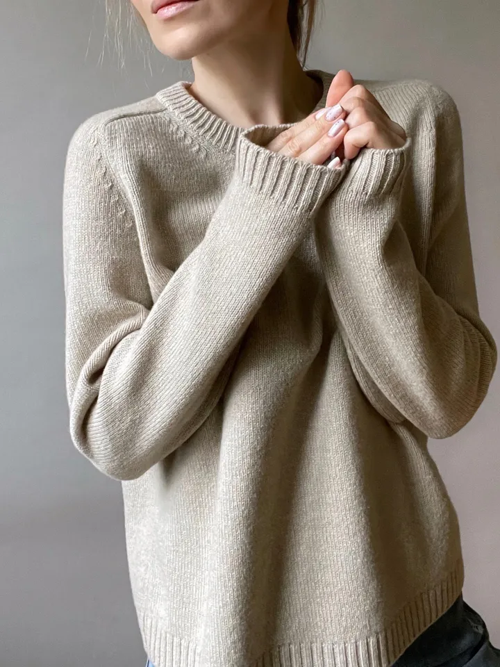 Crewneck sweater relaxed fit, Cashmere/merino sweater