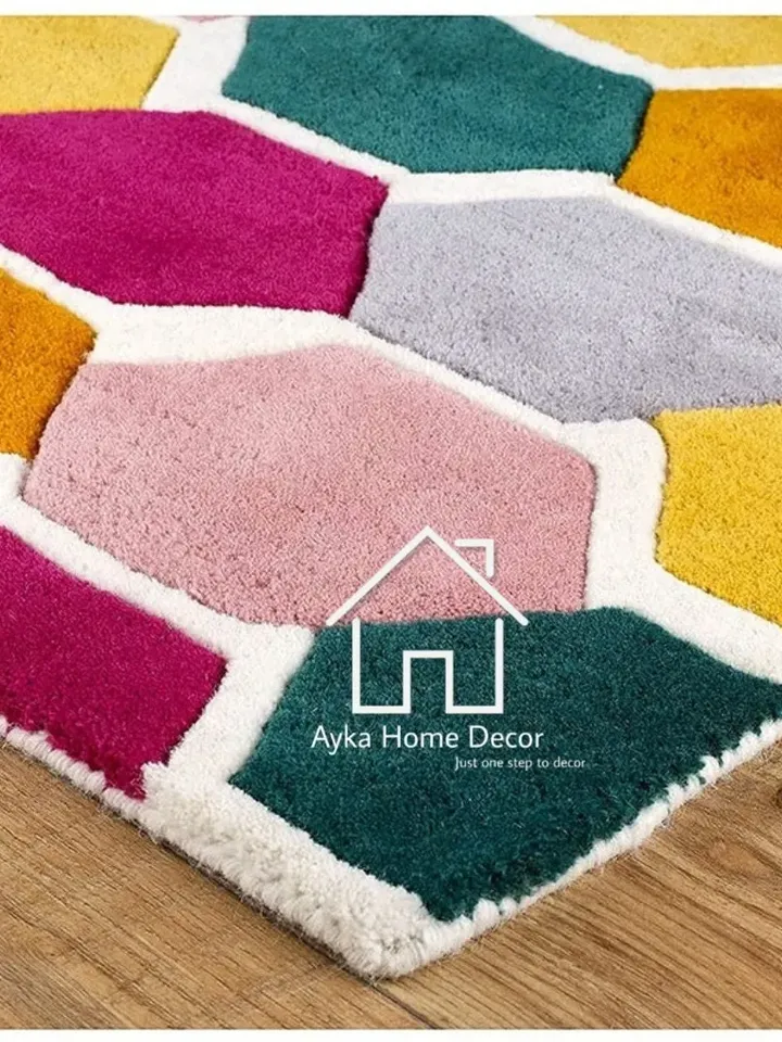 Ayka HandMade Tufted 100% Fine wool Trending carpets and rugs for Living Room and for kids room / Hall Rugs / Office Rugs / Christmas Gifts