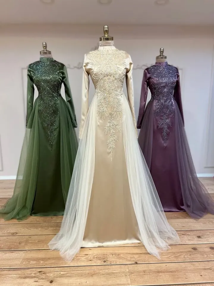 AHUNARE HIJAB - Wedding Dress, Muslim Evening Gown, Nikah, Islamic Wedding, Engagement, Bridesmaid,