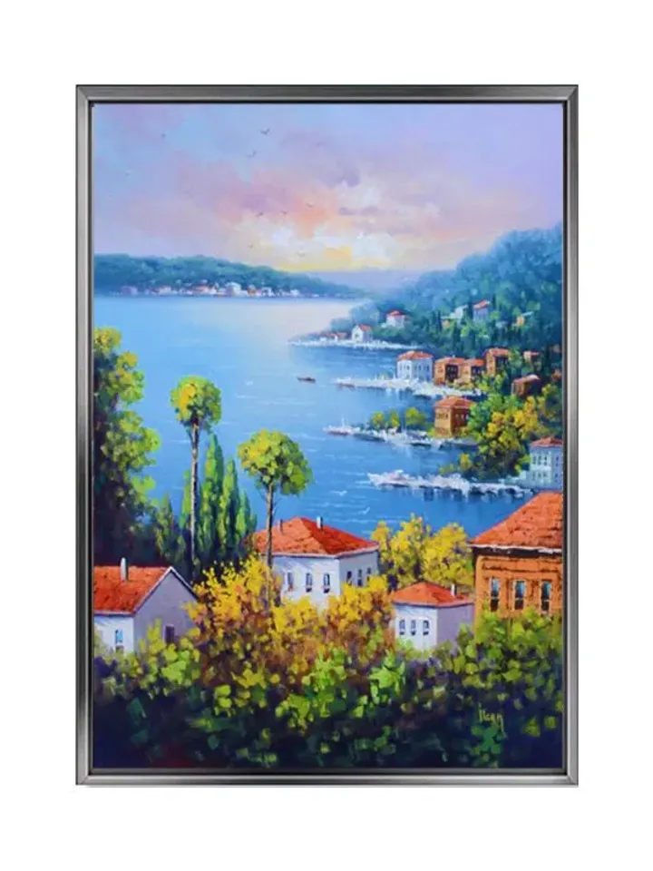 İstanbul Landscape Print on Canvas , Floating Frame Option, Modern Wall Art, Extra Large Canvas Wall Art