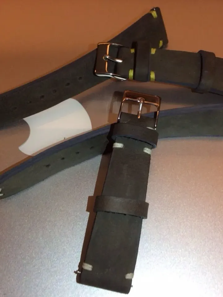 Leather Watch Strap in 20mm, Vintage Distress Grey Leather Watch Band 19mm 21mm 22mm wrist watch Band, Valentines Day Gift Ideas for Husband