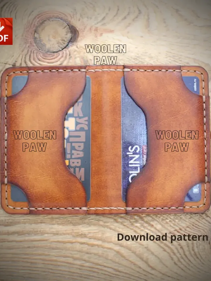 Leather pattern to make a Minimalist wallet. BF12