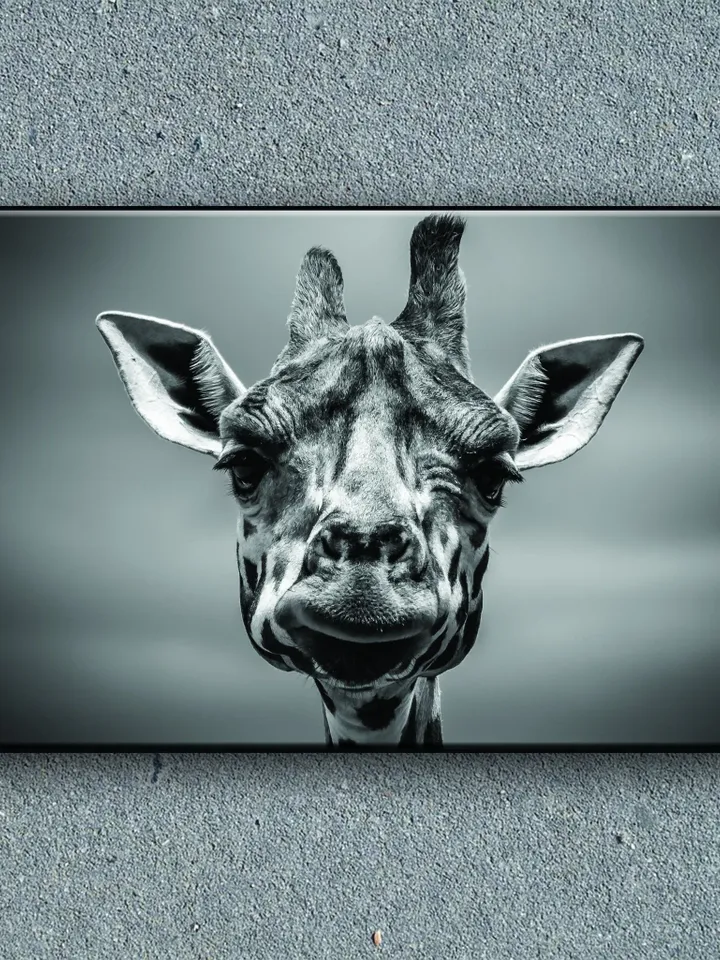 Giraffe Print on Canvas , Floating Frame Option, Modern Wall Art, Extra Large Canvas Wall Art